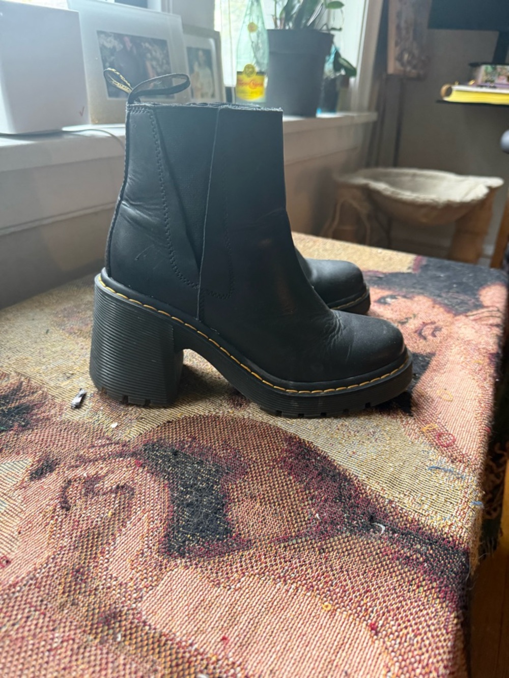 Dr. Martens Black Leather Platform Chelsea Boots